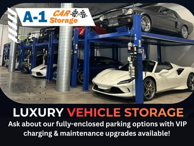Ask about our fully-enclosed parking options with VIP charging & maintenance upgrades available!